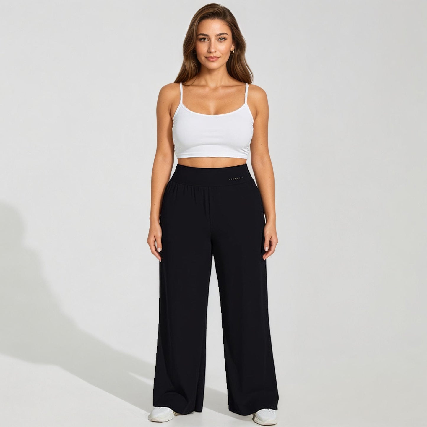 High Waist Wide Leg Lounge Pants with Soft Stretch Fabric Relaxed Fit and Flowing Full Length Design