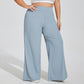 High Waist Wide Leg Lounge Pants with Soft Stretch Fabric Relaxed Fit and Flowing Full Length Design