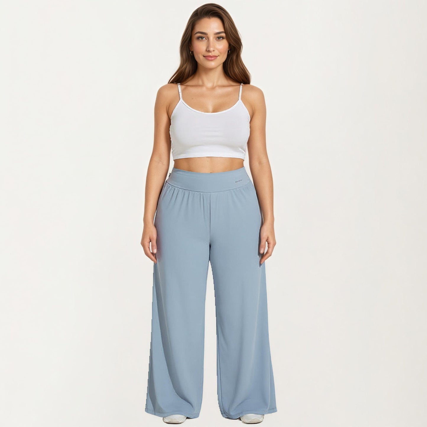 High Waist Wide Leg Lounge Pants with Soft Stretch Fabric Relaxed Fit and Flowing Full Length Design