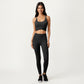 Strappy Back Sports Bra with Scoop Neckline and Wide Support Band