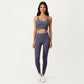 Strappy Back Sports Bra with Scoop Neckline and Wide Support Band