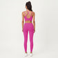 Strappy Back Sports Bra with Scoop Neckline and Wide Support Band