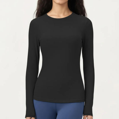 Long Sleeve Fitted Stretch Knit Performance Top