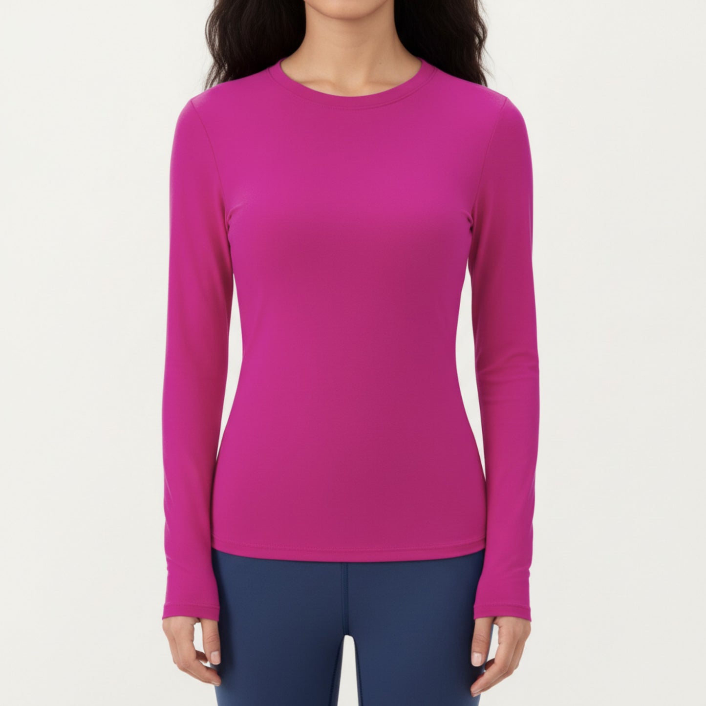 Long Sleeve Fitted Stretch Knit Performance Top