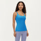 Fitted Athletic Tank Top with Double Strap Back and Smooth Stretch Knit Fabric