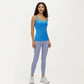 Fitted Athletic Tank Top with Double Strap Back and Smooth Stretch Knit Fabric