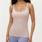 Fitted Athletic Tank Top with Double Strap Back and Smooth Stretch Knit Fabric