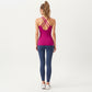 Strappy Back Athletic Tank Top with Smooth Stretch Fabric and Fitted Silhouette