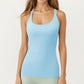 Strappy Back Athletic Tank Top with Smooth Stretch Fabric and Fitted Silhouette