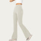 High Waist Flare Leggings with Stretch Knit Fabric and Smooth Sculpting Fit