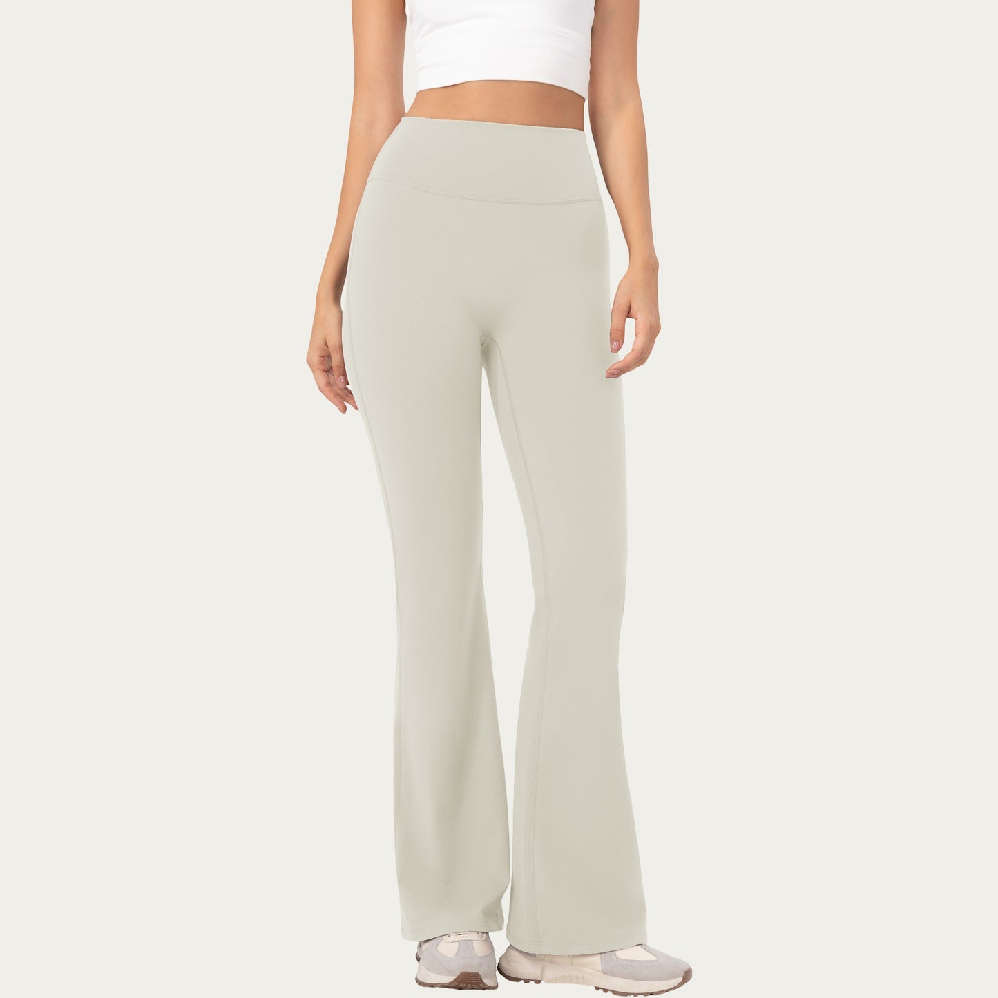 High Waist Flare Leggings with Stretch Knit Fabric and Smooth Sculpting Fit