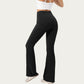High Waist Flare Leggings with Stretch Knit Fabric and Smooth Sculpting Fit
