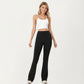 High Waist Flare Leggings with Stretch Knit Fabric and Smooth Sculpting Fit
