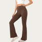 High Waist Flare Leggings with Stretch Knit Fabric and Smooth Sculpting Fit