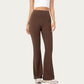 High Waist Flare Leggings with Stretch Knit Fabric and Smooth Sculpting Fit