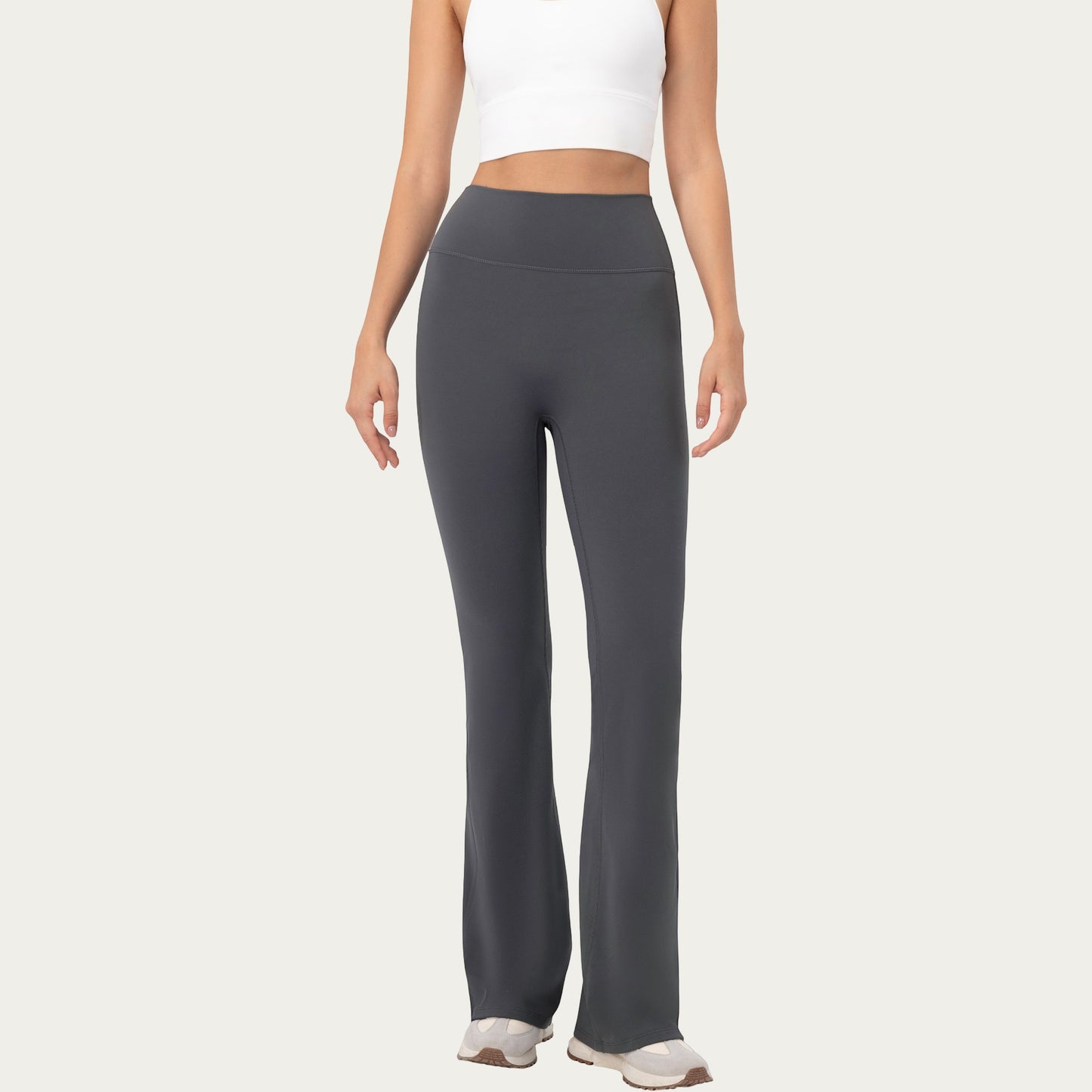 High Waist Flare Leggings with Stretch Knit Fabric and Smooth Sculpting Fit