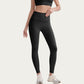 High Waist Stretch Knit Leggings with Wide Waistband and Smooth Sculpting Fit