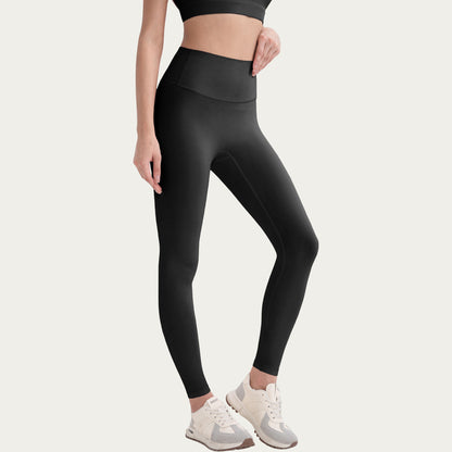 High Waist Stretch Knit Leggings with Wide Waistband and Smooth Sculpting Fit