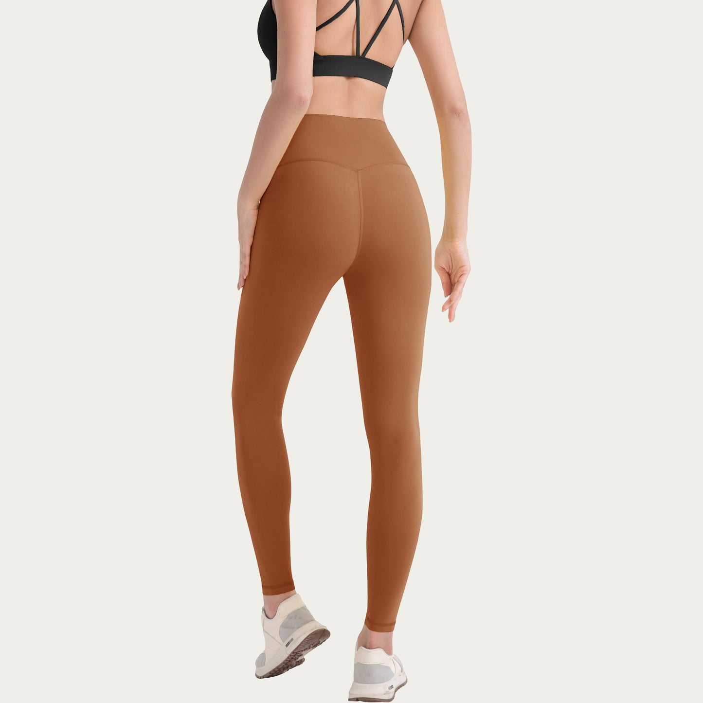 High Waist Stretch Knit Leggings with Wide Waistband and Smooth Sculpting Fit