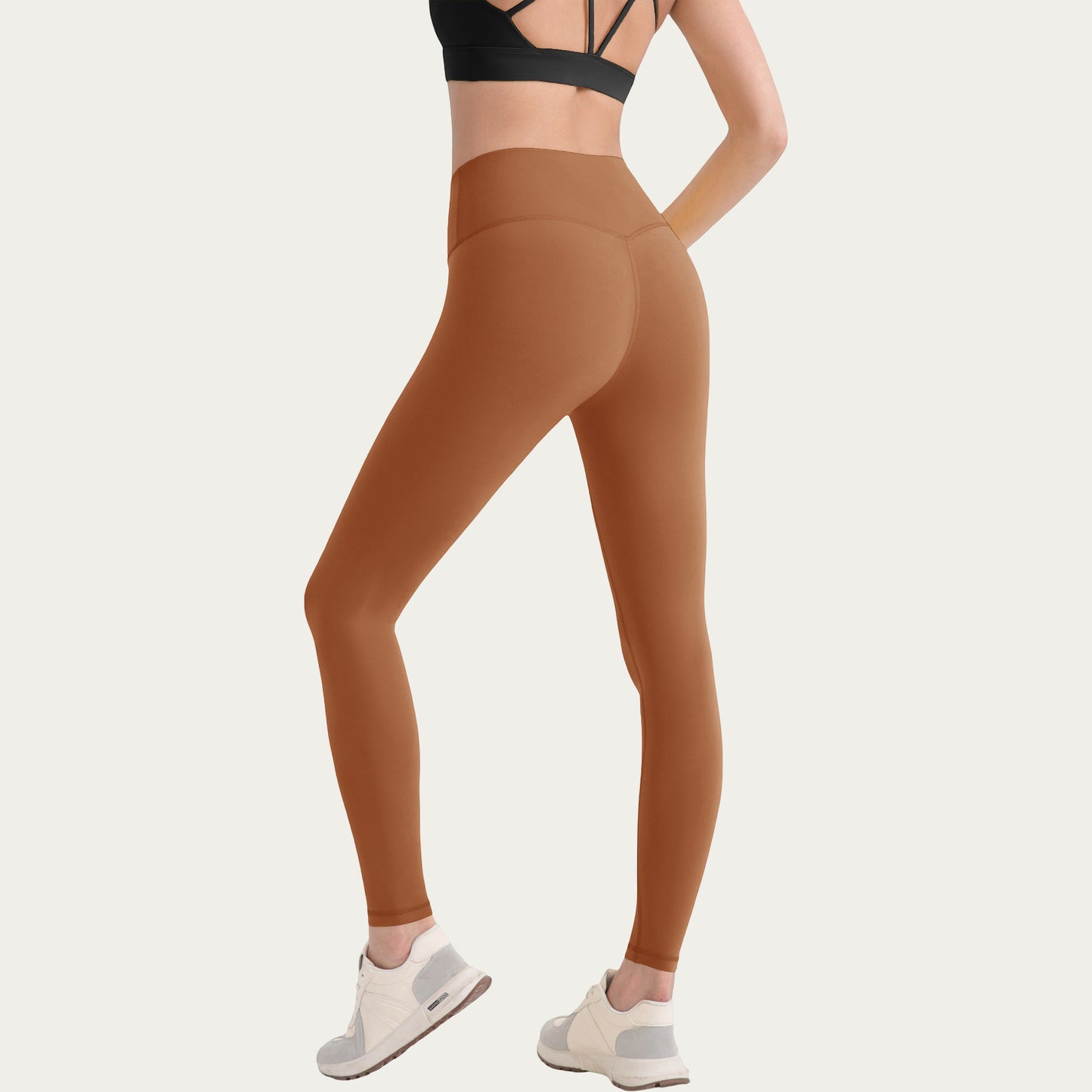 High Waist Stretch Knit Leggings with Wide Waistband and Smooth Sculpting Fit