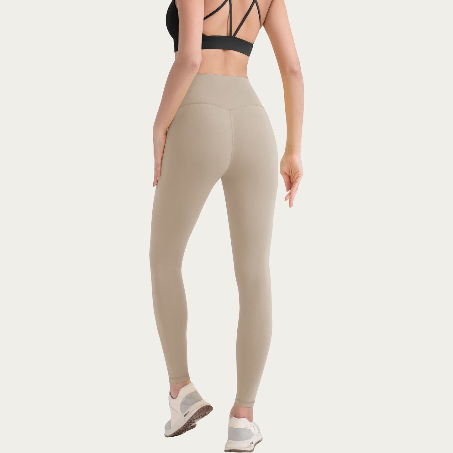 High Waist Stretch Knit Leggings with Wide Waistband and Smooth Sculpting Fit