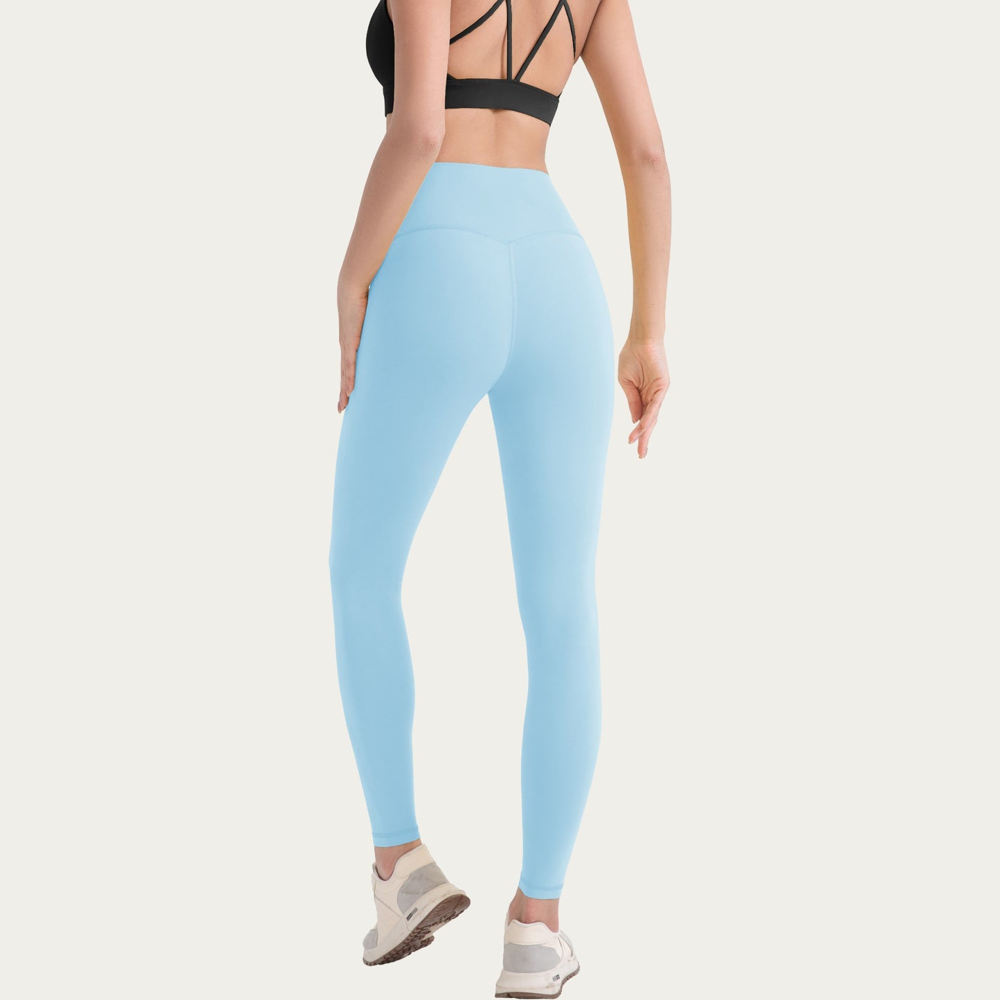 High Waist Stretch Knit Leggings with Wide Waistband and Smooth Sculpting Fit