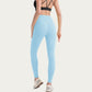 High Waist Stretch Knit Leggings with Wide Waistband and Smooth Sculpting Fit