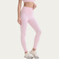 High Waist Stretch Knit Leggings with Wide Waistband and Smooth Sculpting Fit