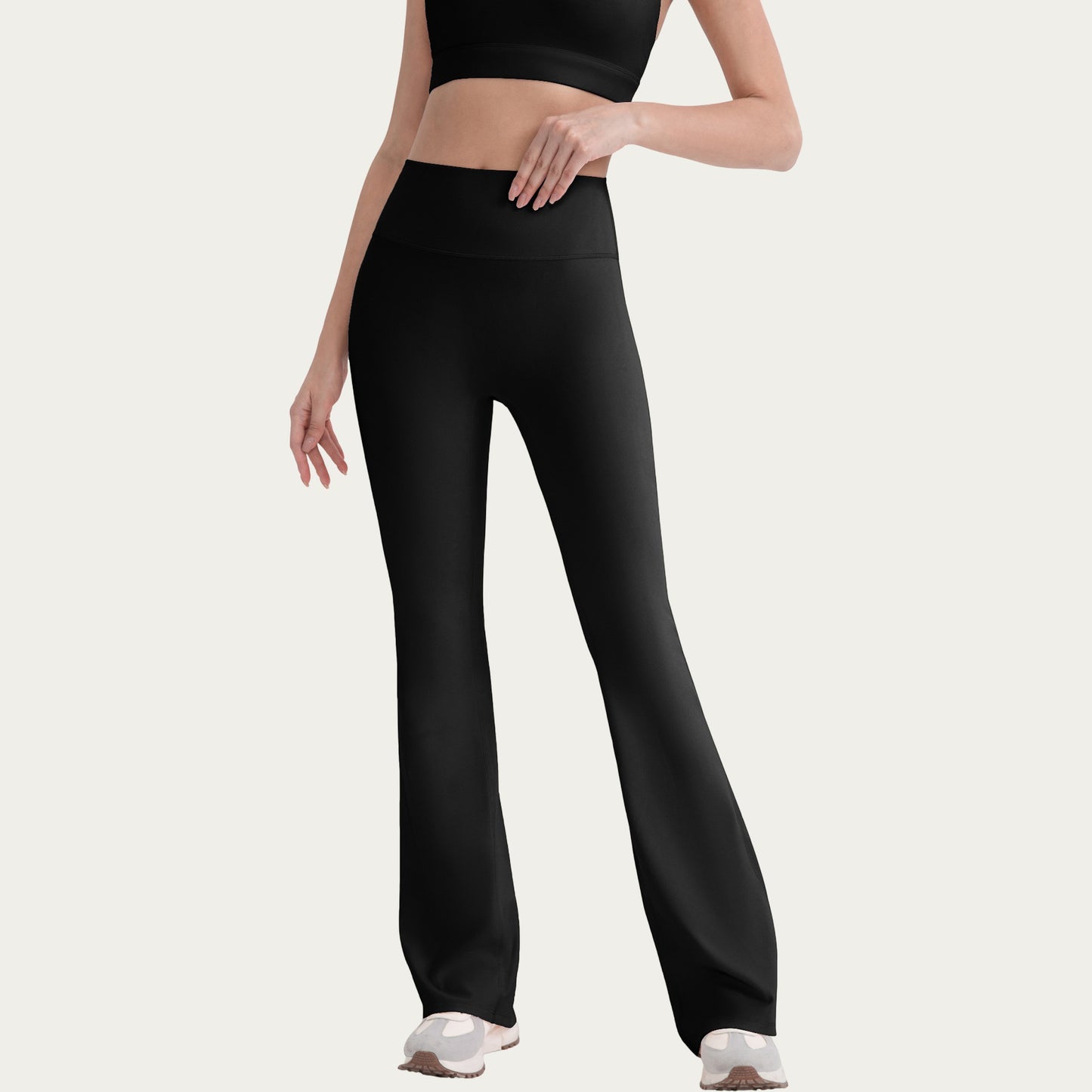 High Waist Flare Leg Pants with Smooth Stretch Fit