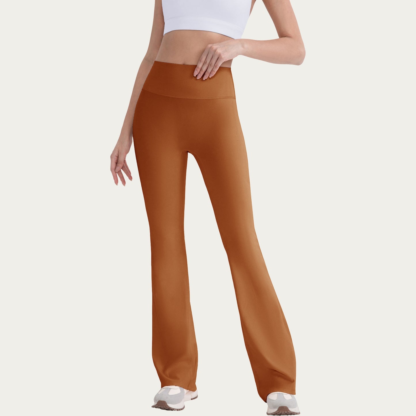 High Waist Flare Leg Pants with Smooth Stretch Fit