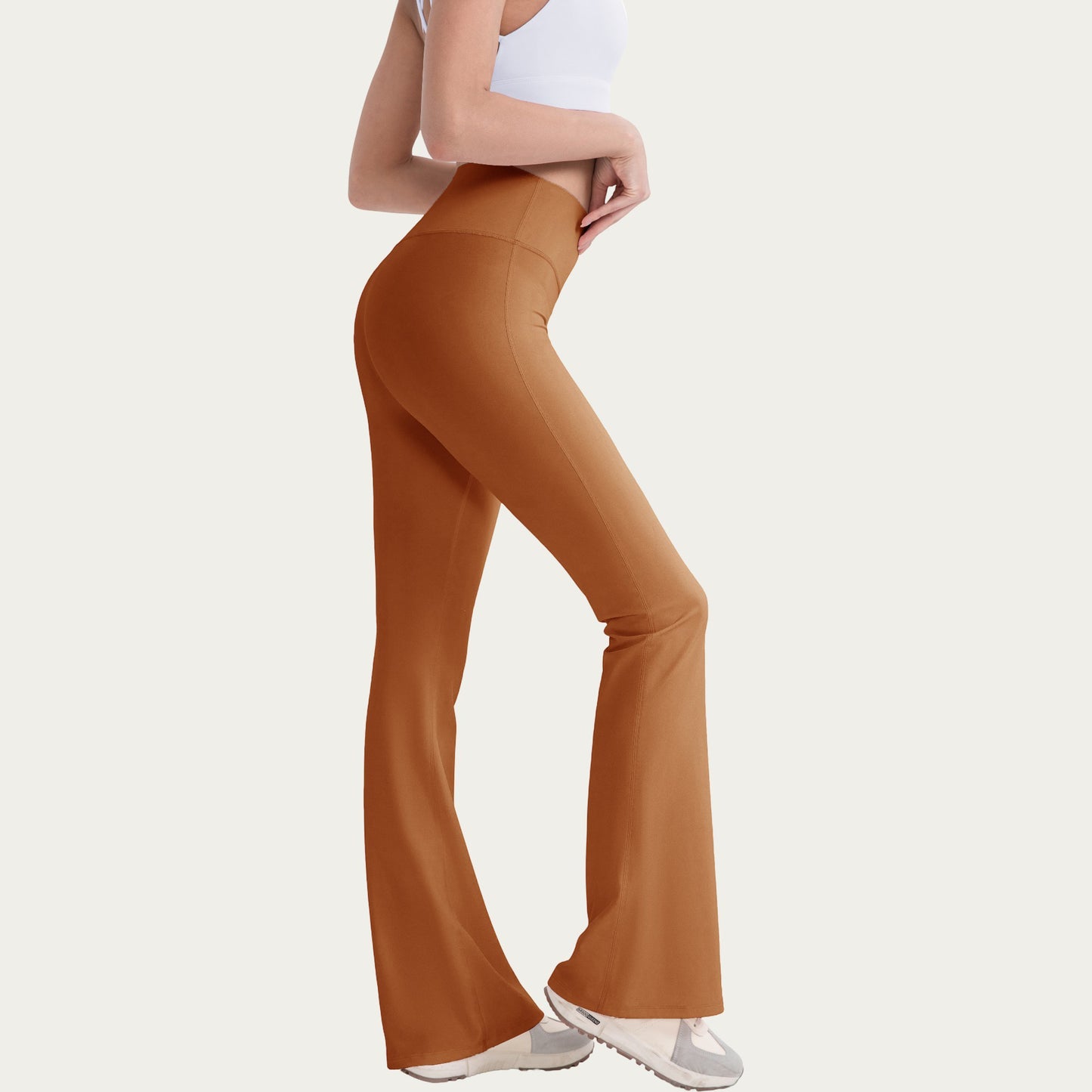 High Waist Flare Leg Pants with Smooth Stretch Fit