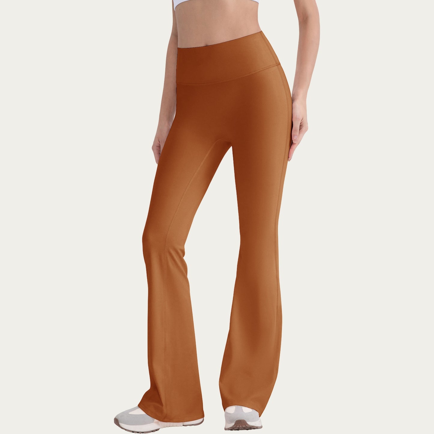 High Waist Flare Leg Pants with Smooth Stretch Fit