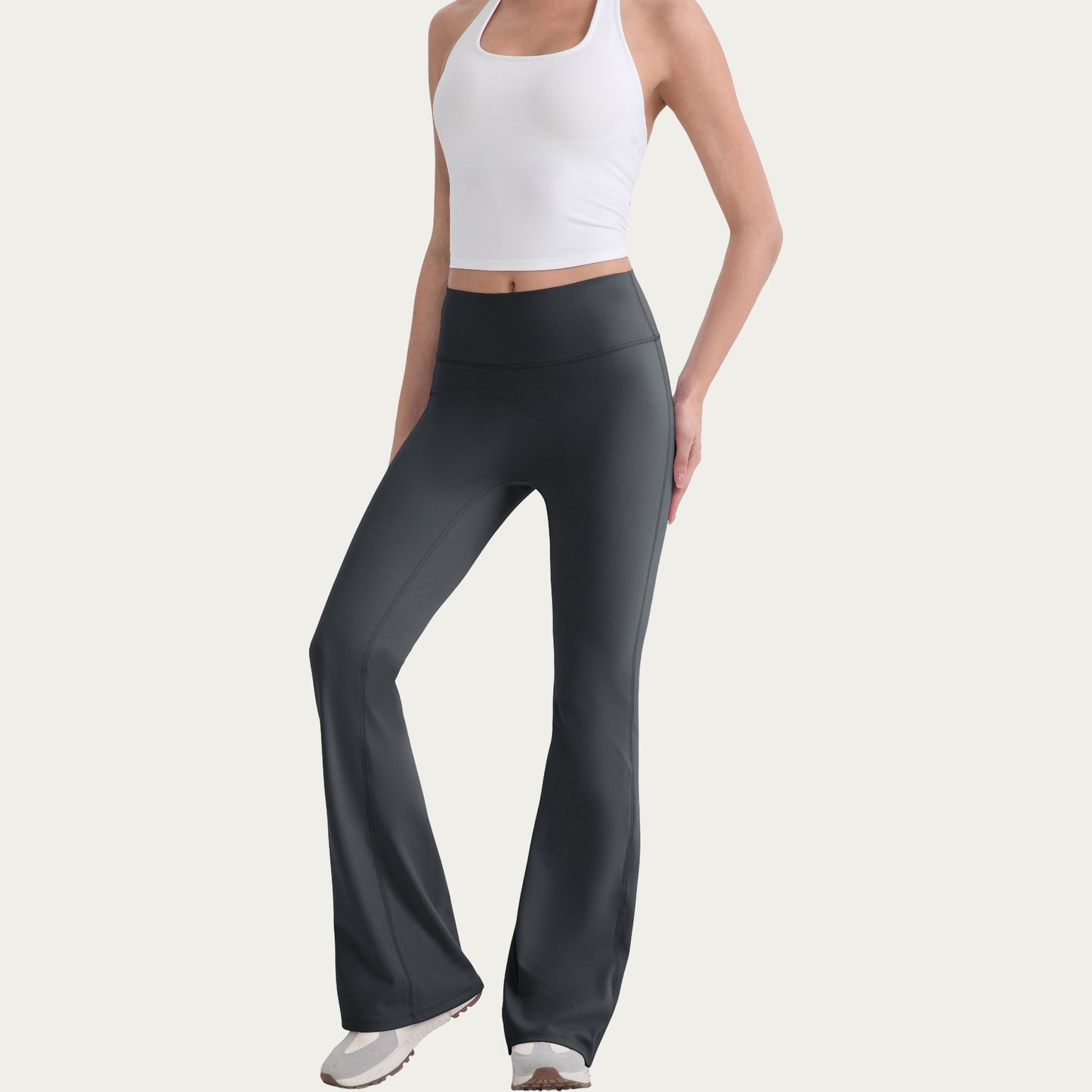 High Waist Flare Leg Pants with Smooth Stretch Fit