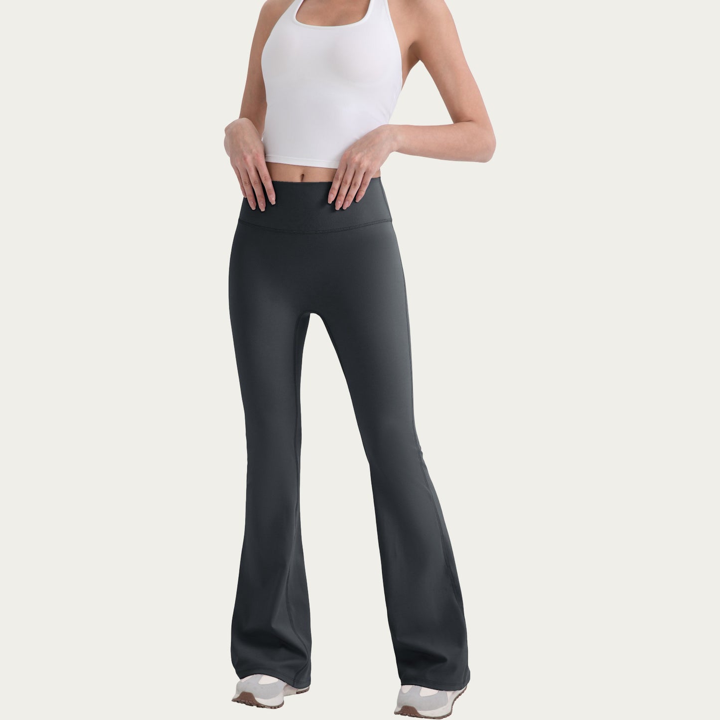 High Waist Flare Leg Pants with Smooth Stretch Fit