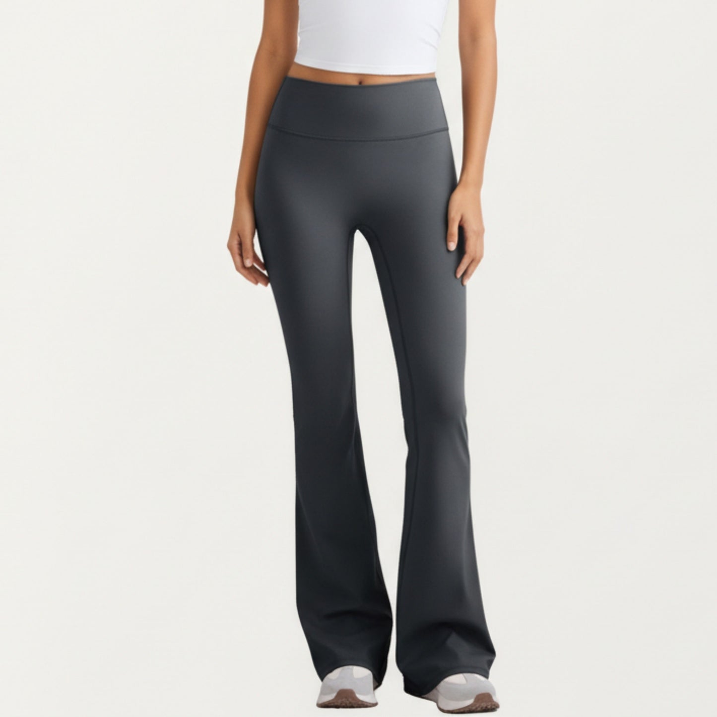 High Waist Flare Leg Pants with Smooth Stretch Fit