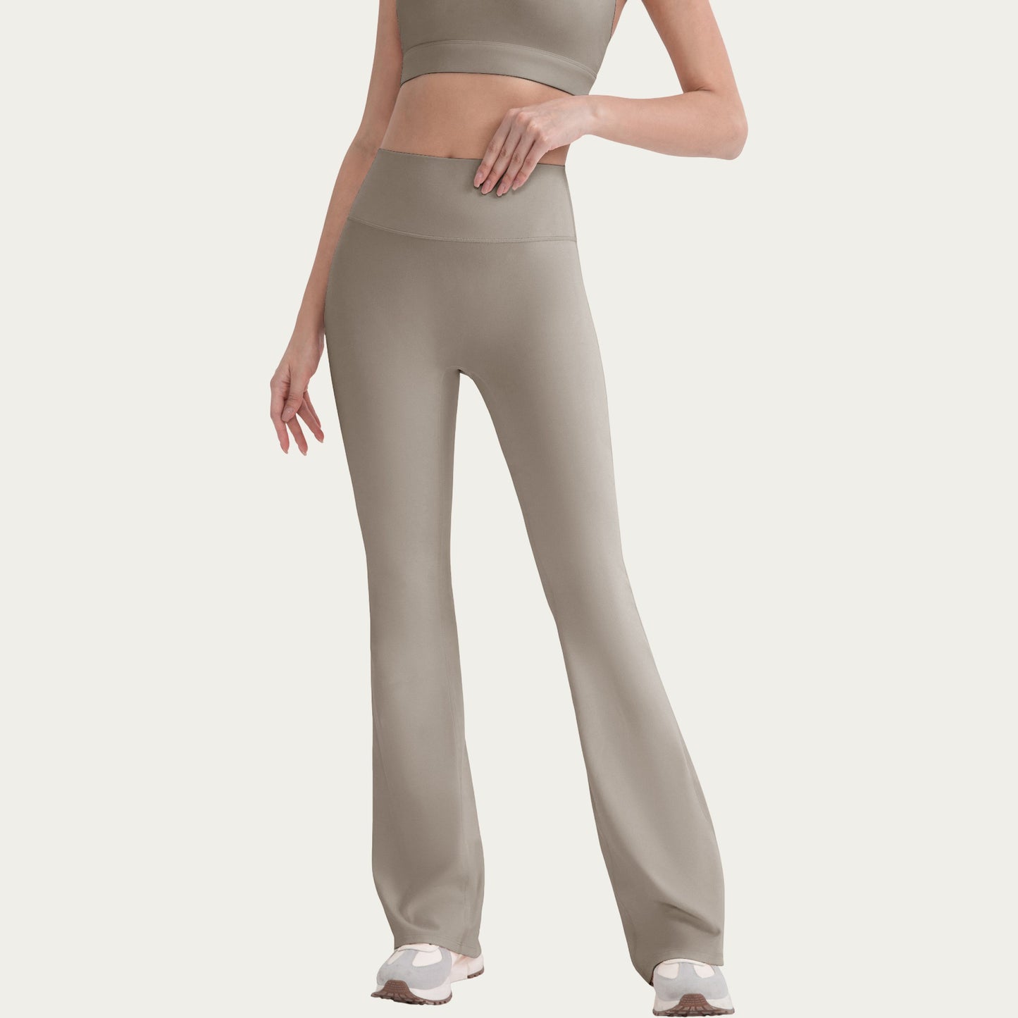 High Waist Flare Leg Pants with Smooth Stretch Fit