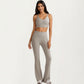 High Waist Flare Leg Pants with Smooth Stretch Fit