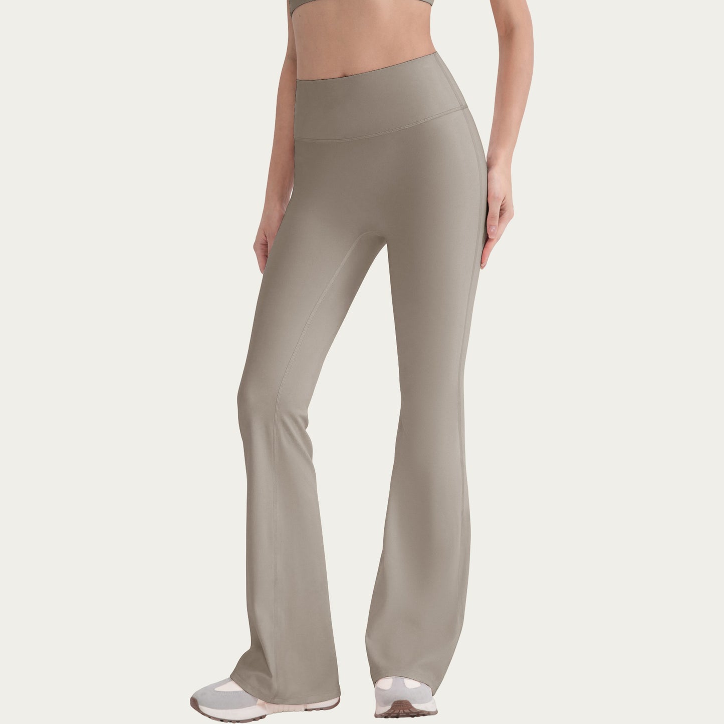 High Waist Flare Leg Pants with Smooth Stretch Fit