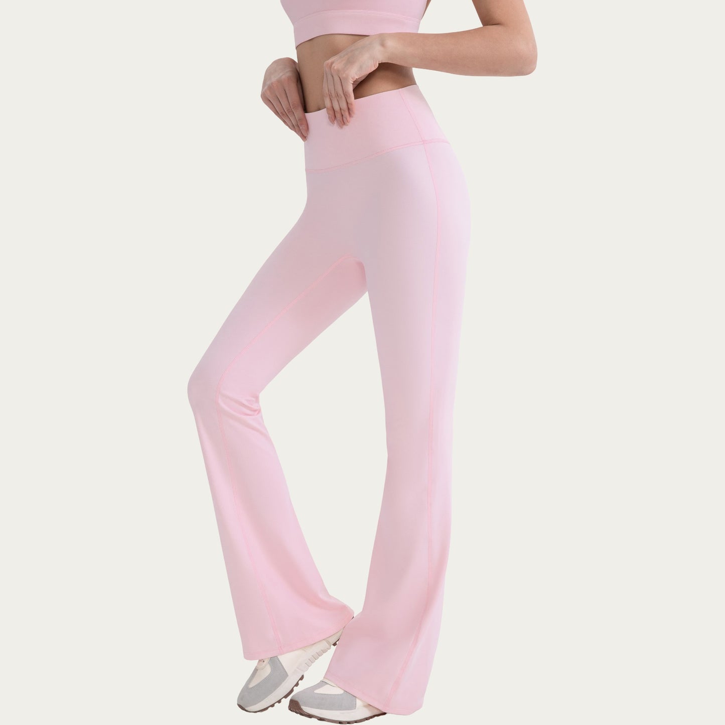 High Waist Flare Leg Pants with Smooth Stretch Fit