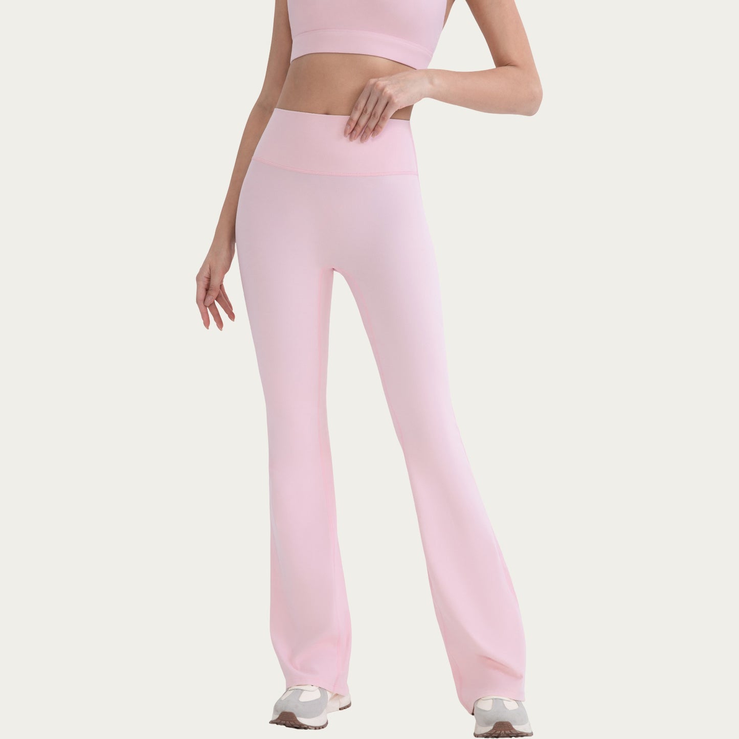 High Waist Flare Leg Pants with Smooth Stretch Fit