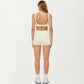 Twist Front Sports Bra with Wide Straps and Scoop Back Support