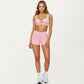 Twist Front Sports Bra with Wide Straps and Scoop Back Support