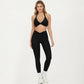 Halter Neck Twist Front Sports Bra Top with V Neckline and Smooth Stretch Support
