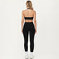 Halter Neck Twist Front Sports Bra Top with V Neckline and Smooth Stretch Support