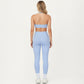 Halter Neck Twist Front Sports Bra Top with V Neckline and Smooth Stretch Support