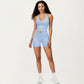 Halter Neck Fitted Active Top with V Neckline and Smooth Stretch Support