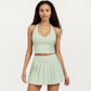 Halter Neck Fitted Active Top with V Neckline and Smooth Stretch Support