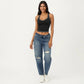 Sleeveless Fitted Active Tank with Scoop Neck Contrast Trim and Smooth Stretch Fabric