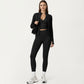 Long Sleeve Zip Front Fitted Active Top with High Neck and Thumbhole Cuffs