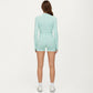 Long Sleeve Zip Front Fitted Active Top with High Neck and Thumbhole Cuffs